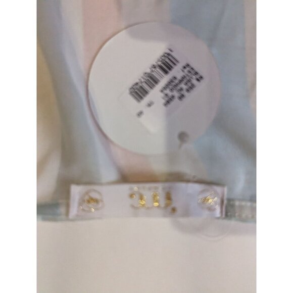 NWT INC Company  wrap top  blouse blue pink pastel cropped  size 10 see below - Picture 8 of 8